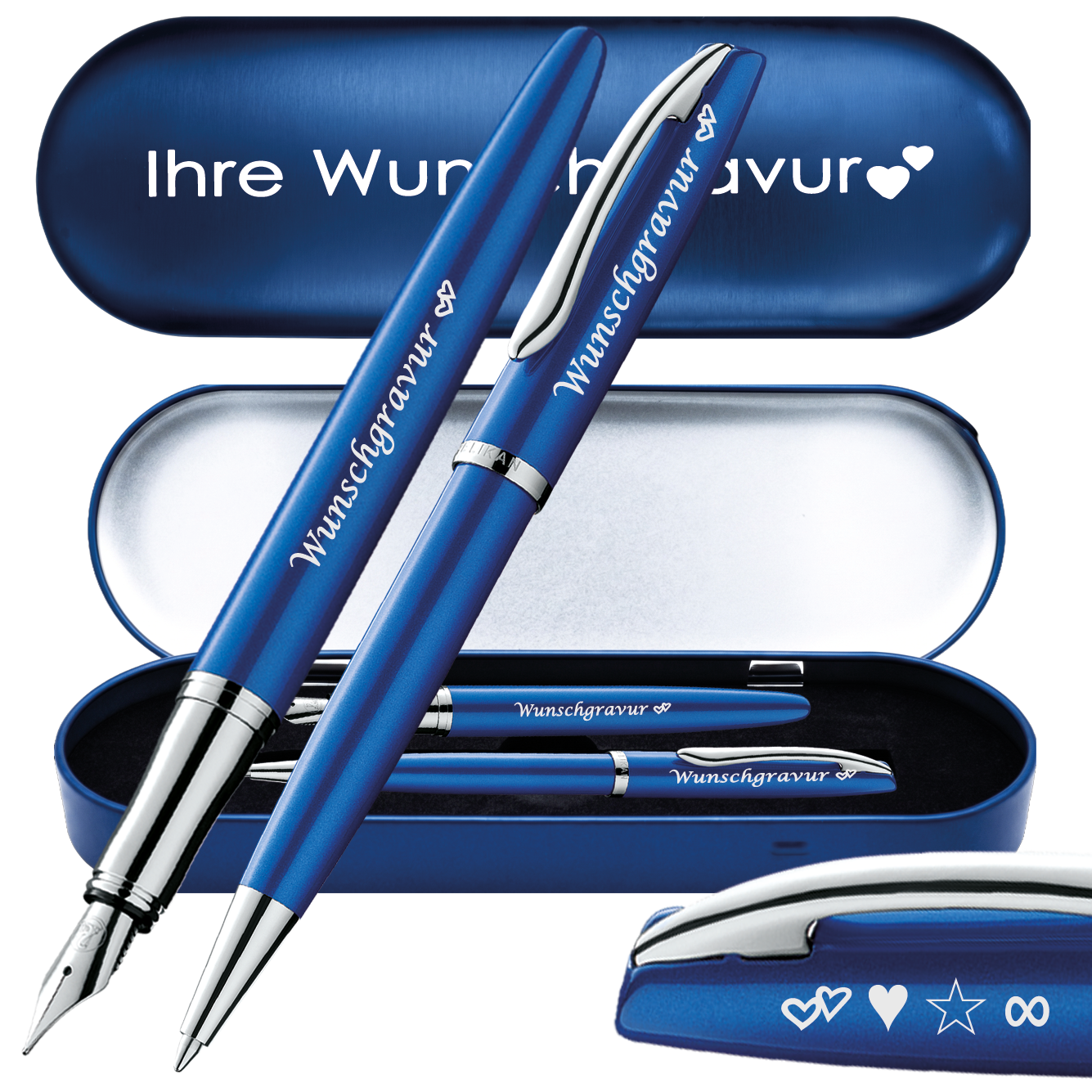 Pelikan Füller & Kugelschreiber Jazz® Noble Elegance im Set Saphire Blau – Box8 (Ansicht 2)