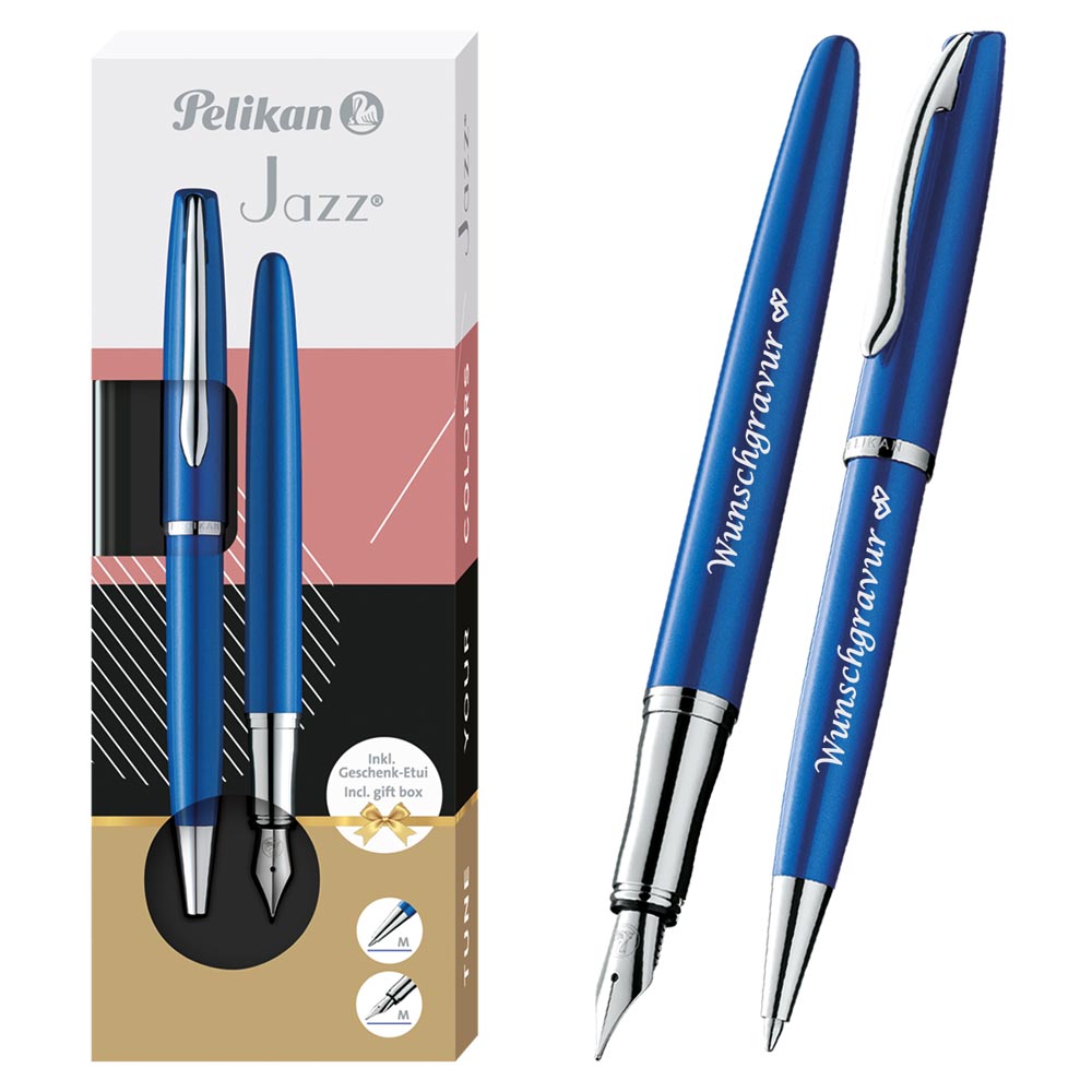 Pelikan Füller & Kugelschreiber Jazz® Noble Elegance im Set Saphire Blau – ohne Box (Ansicht 4)